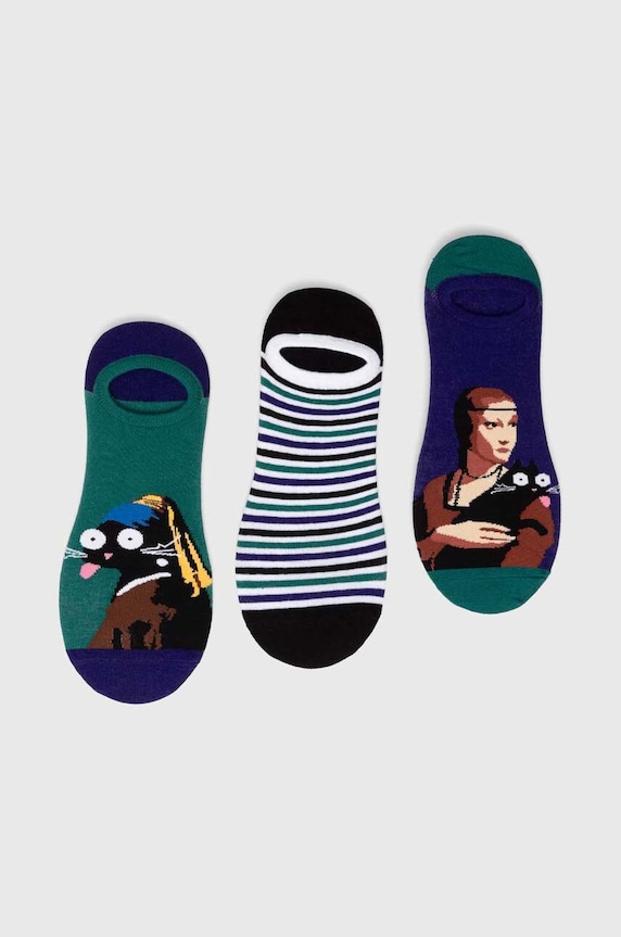 Skarpetki bawełniane męskie wzorzyste (3-pack) kolor multicolor skarpetki krótkie multicolor RS24.LGMC01