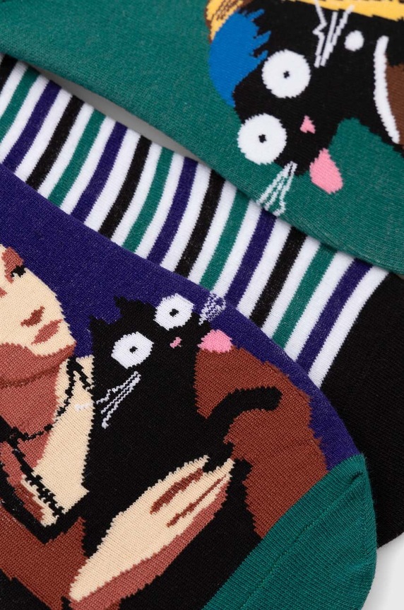 Skarpetki bawełniane męskie wzorzyste (3-pack) kolor multicolor RS24.LGMC01 multicolor RS24