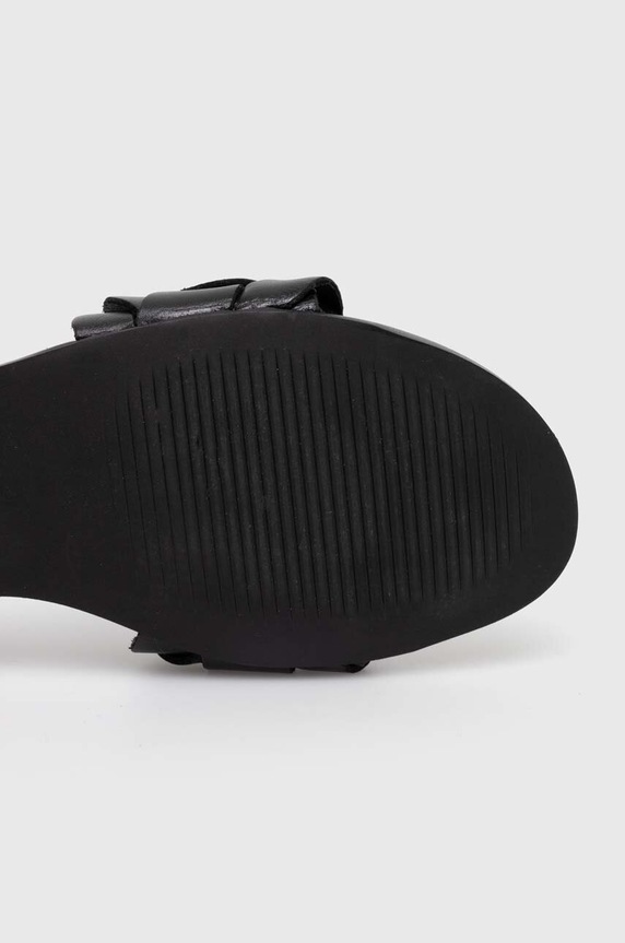 Kožené sandále dámske čierna farba RS24.OBD708