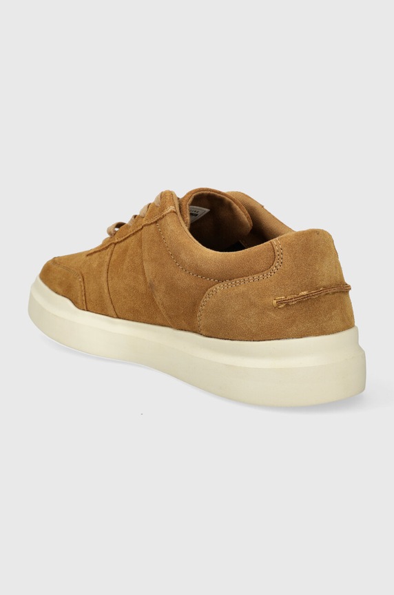 Sneakersy zamszowe męskie gładkie kolor brązowy brązowy RS24-OBM302