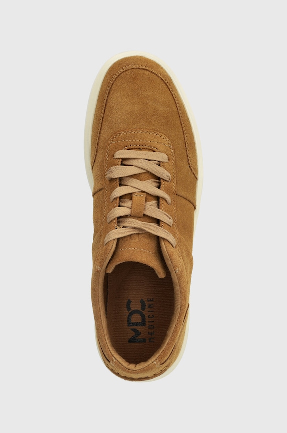 Sneakersy zamszowe męskie gładkie kolor brązowy RS24-OBM302 brązowy