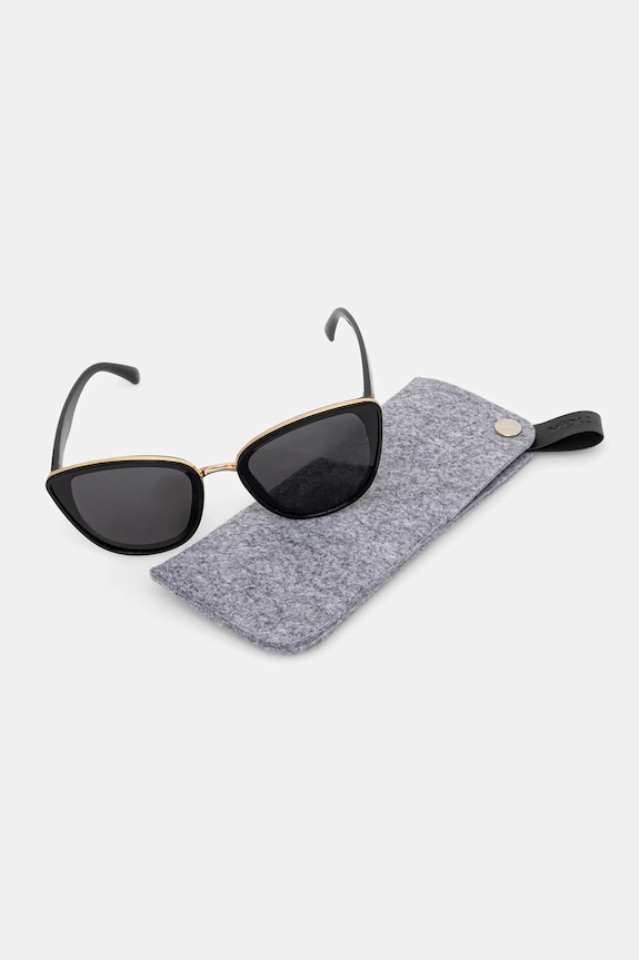 Okulary przeciwsłoneczne kocie oczy damskie czarny RS24-OKD401