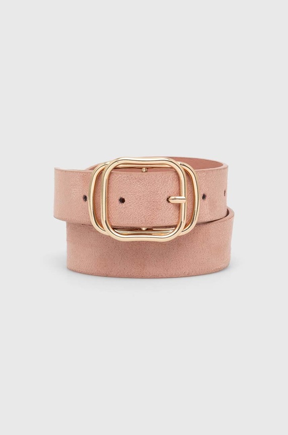 Pásek dámský růžová barva textilní růžová RS24-PADB00