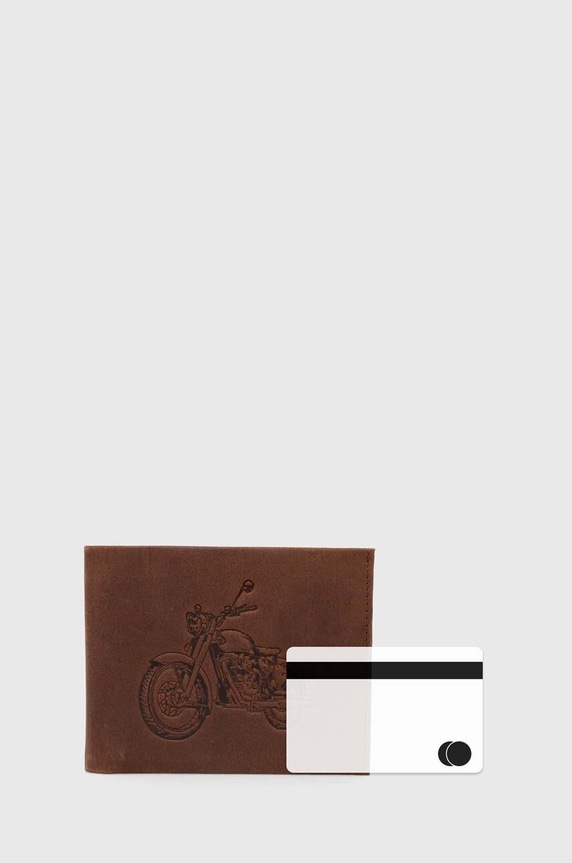 Portfel męski skórzany kolor brązowy brązowy RS24-PFM501