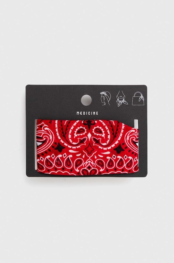 Akcesoria Bandana bawełniana wzorzysta kolor czerwony RS24-SAD061 czerwony