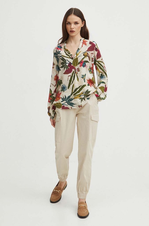 Παντελόνι Medicine με ελαστάν μπεζ RS24.SPD300