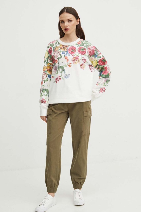 Spodnie damskie z kieszeniami cargo kolor zielony RS24.SPD300 zielony RS24