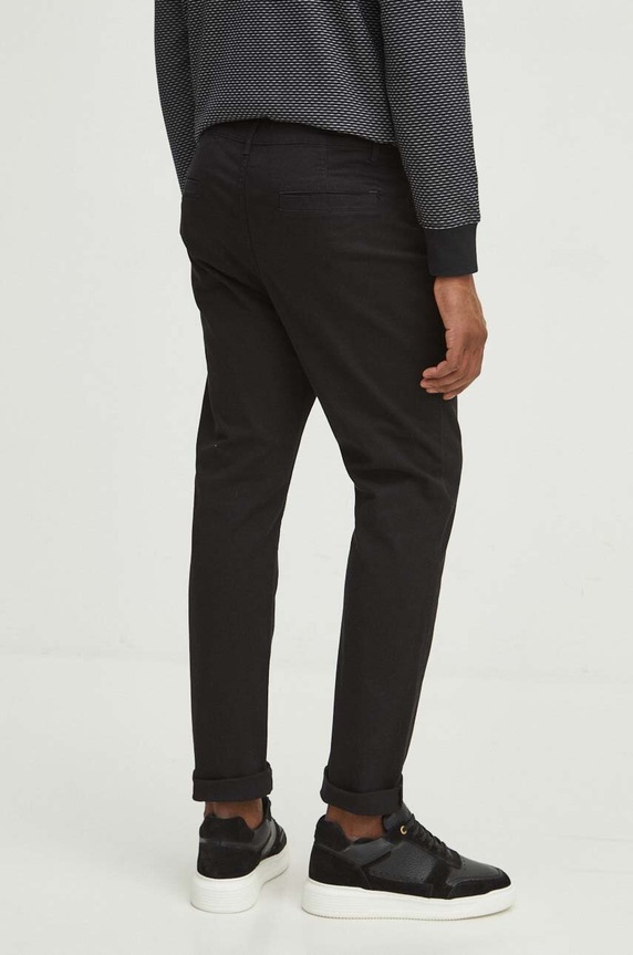 Spodnie męskie chino kolor czarny czarny RS24-SPM033