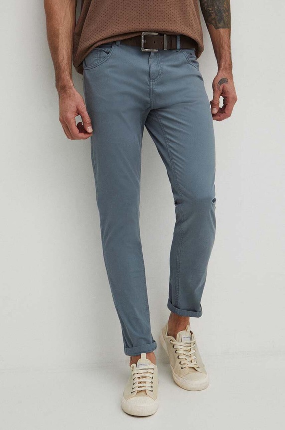 Spodnie męskie slim kolor niebieski RS24.SPM050 niebieski RS24