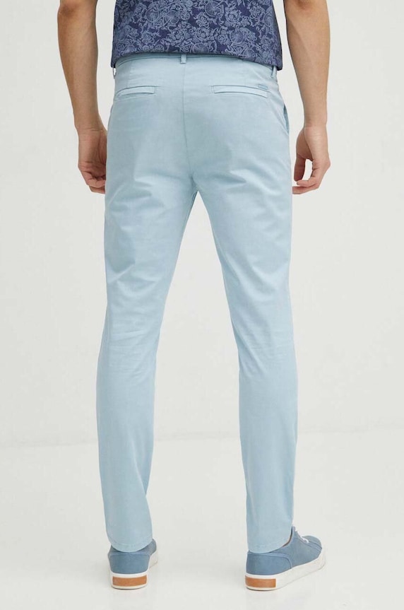 Odzież Spodnie męskie slim gładkie kolor niebieski RS24-SPM603 niebieski
