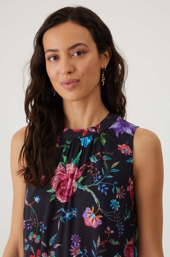 Sukienka damska midi z wiskozy kolor czarny czarny RS24-SUD0B1