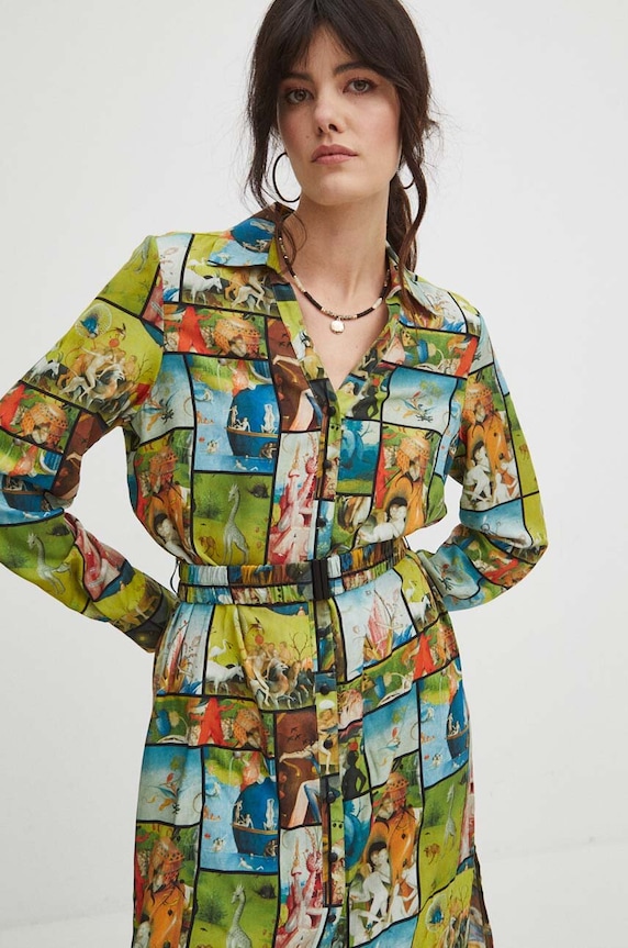 Sukienka midi z kolekcji Eviva L'arte RS24.SUD251 multicolor