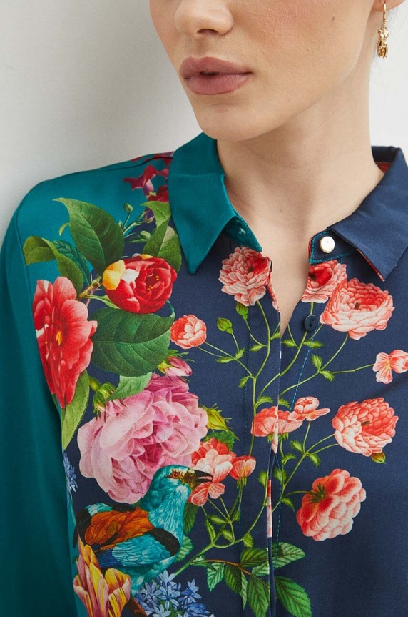 Sukienka damska z paskiem midi w kwiaty kolor multicolor RS24.SUD300 multicolor