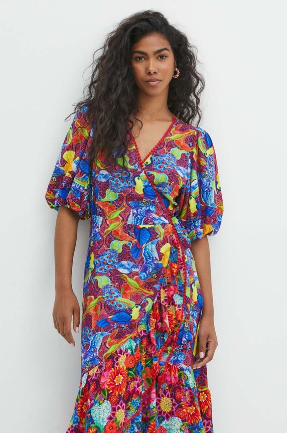 Odzież Sukienka damska midi z kolekcji Jane Tattersfield x Medicine kolor multicolor RS24-SUD850 multicolor