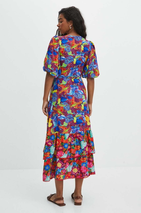 Sukienka damska midi z kolekcji Jane Tattersfield x Medicine kolor multicolor multicolor RS24-SUD850