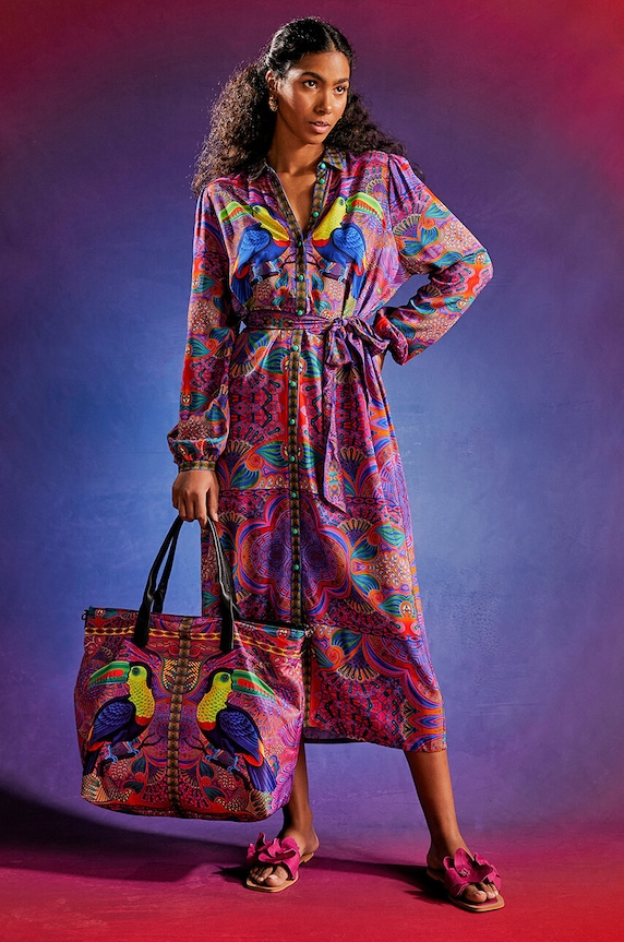 Sukienka z paskiem midi z kolekcji Jane Tattersfield x Medicine kolor multicolor midi multicolor RS24.SUD853