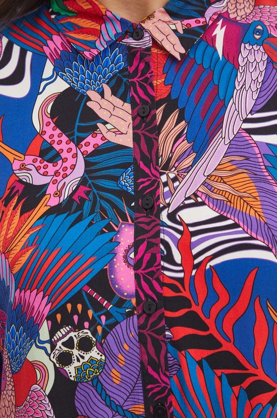 Sukienka damska midi wzorzysta kolor multicolor RS24-SUDB06 multicolor