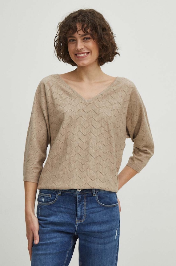 Medicine sweter pozostałe beżowy RS24-SWD041