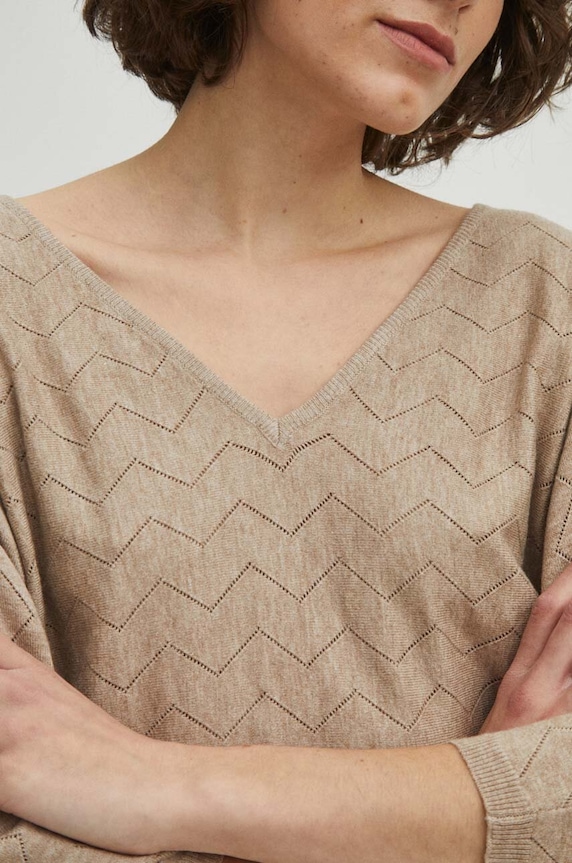 Medicine sweter RS24-SWD041 beżowy