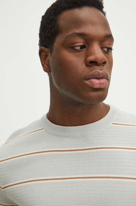 Sveter pánsky s textúrou šedá farba RS24.SWM301 sivá