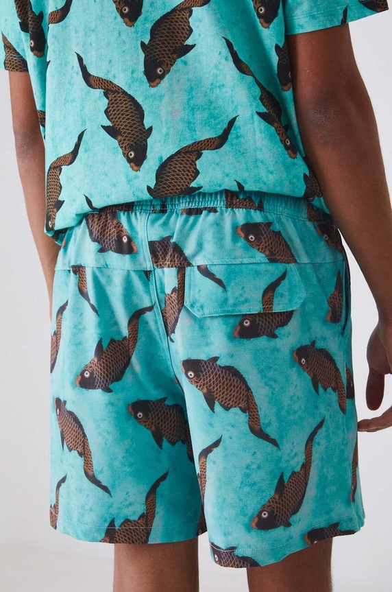 Odzież Szorty kąpielowe męskie wzorzyste kolor turkusowy RS24-SZMC20 turkusowy