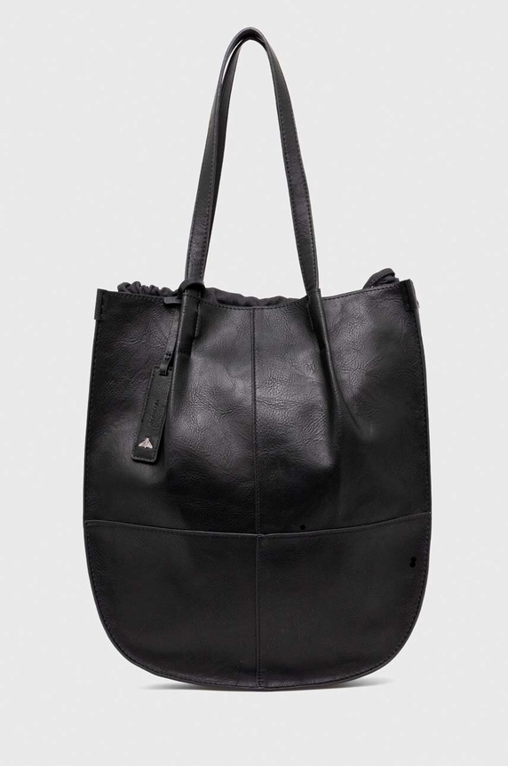 Torebka damska z imitacji skóry kolor czarny mieści A4 czarny RS24.TOD404