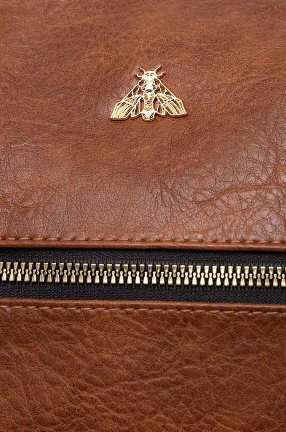 Kabelka dámska s funkciou batohu z ekologickej kože hnedá farba hnedá RS24-TOD500