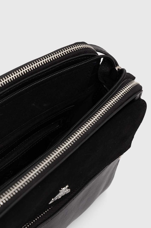 Kožená kabelka dámska čierna farba RS24.TOD512 čierna