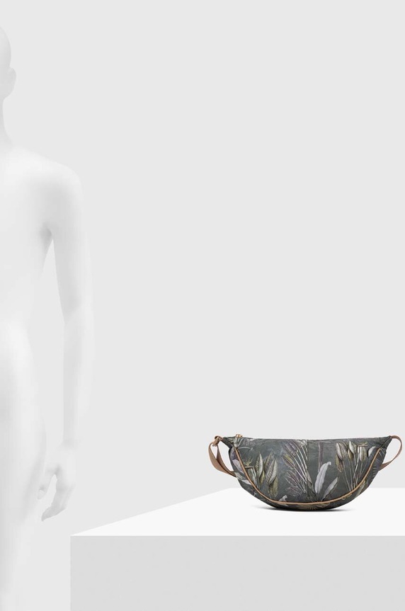 Cestovná taška cez pás dámska vzorovaná zelená farba RS24-TOD720