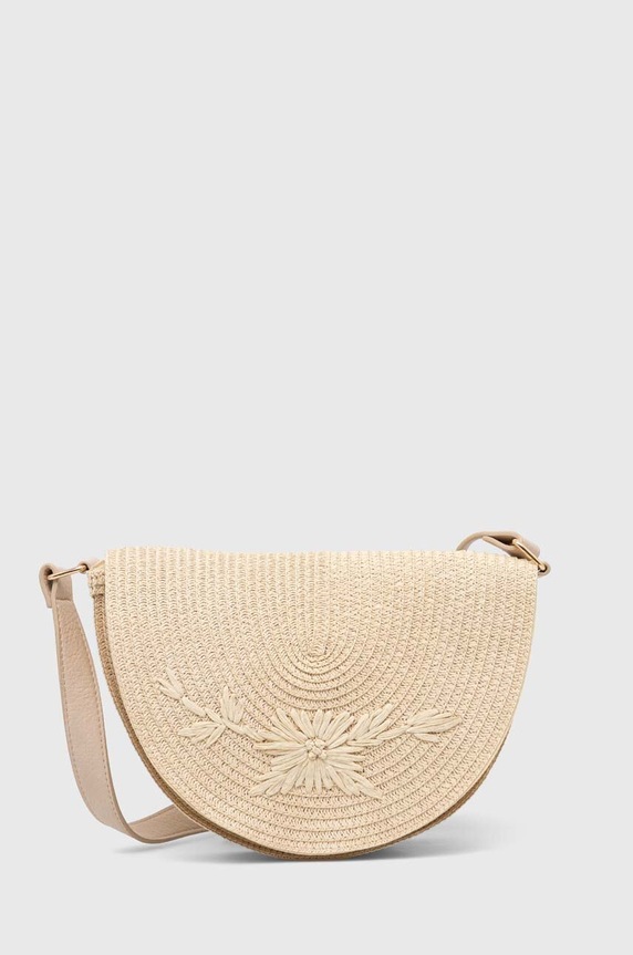 Kabelka dámská pletená s ozdobnou výšivkou béžová barva neodepinatelný pásek béžová RS24-TOD905