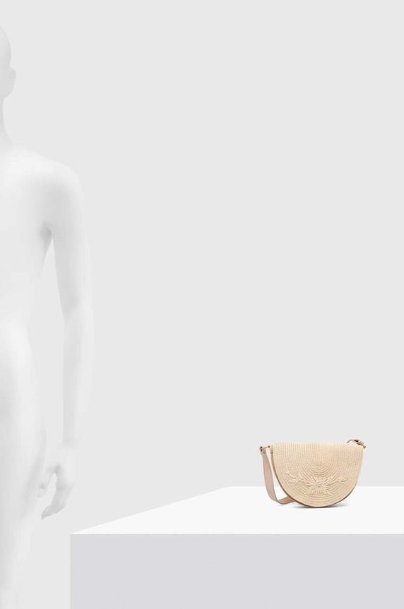 Kabelka dámská pletená s ozdobnou výšivkou béžová barva RS24-TOD905