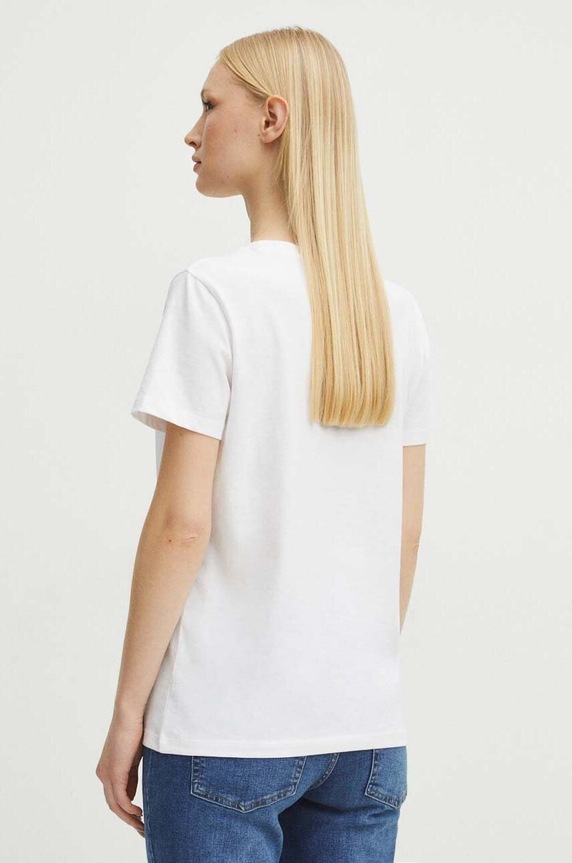 Odzież T-shirt bawełniany damski z domieszką elastanu kolor biały RS24.TSD011 biały