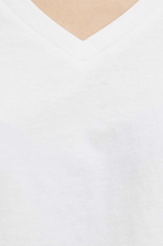 T-shirt bawełniany damski z domieszką elastanu kolor biały RS24.TSD011 biały
