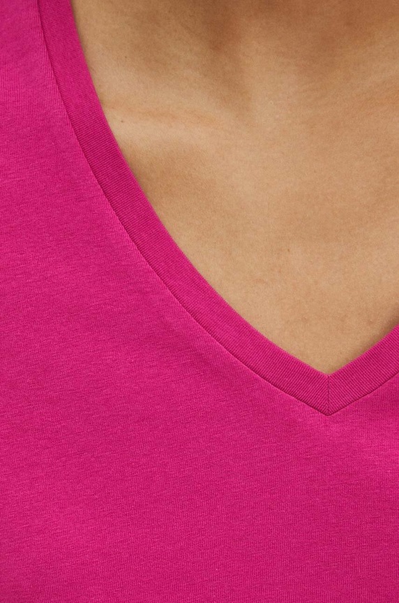 Bavlněné tričko dámské s příměsí elastanu RS24.TSD011 růžová