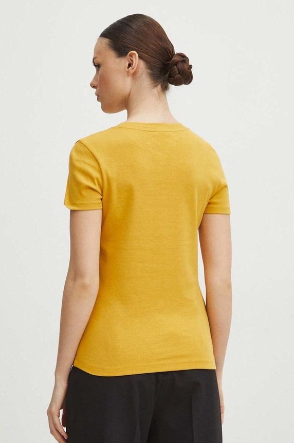 Odzież T-shirt bawełniany damski kolor żółty RS24.TSD034 żółty