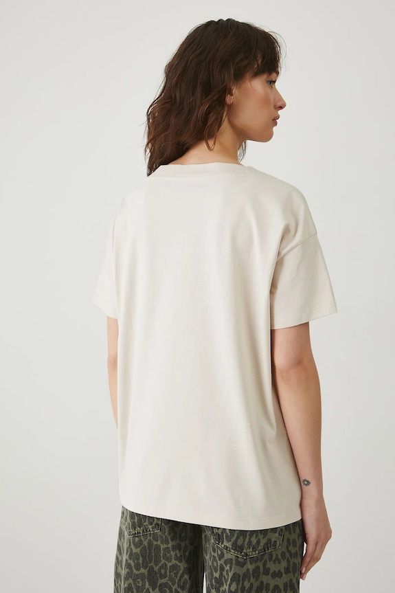 Odzież T-shirt damski bawełniany RS24-TSD074 beżowy