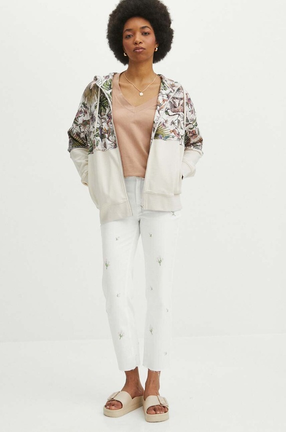 Tričko dámské bavlněné RS24-TSD074 béžová RS24