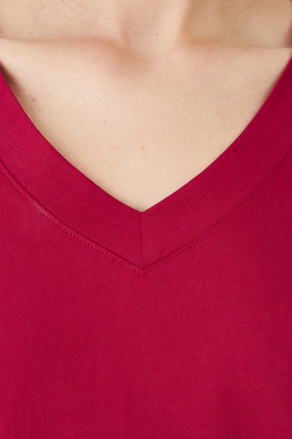 T-shirt damski bawełniany RS24-TSD074 czerwony