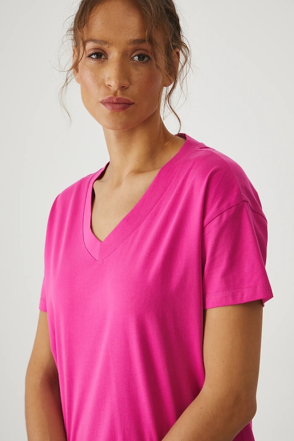 T-shirt damski bawełniany różowy RS24-TSD074