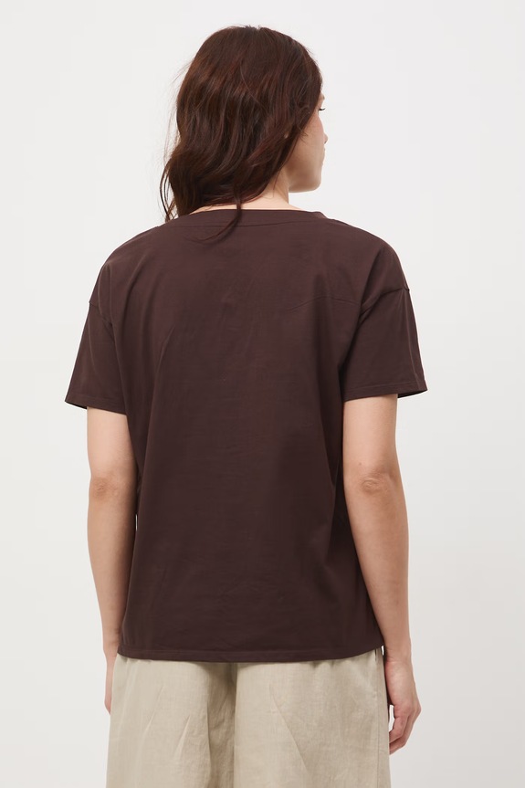 Odzież T-shirt damski bawełniany RS24-TSD074 brązowy