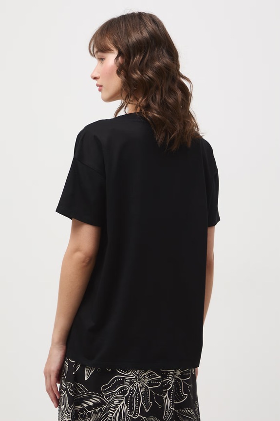 Odzież T-shirt damski bawełniany RS24-TSD074 czarny
