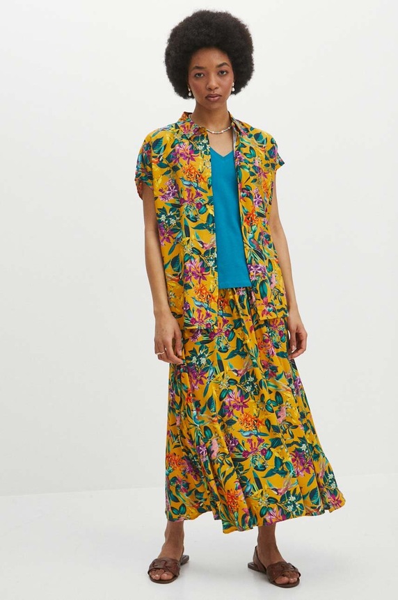 Bavlněné tričko dámské tyrkysová barva RS24-TSD076 tyrkysová RS24