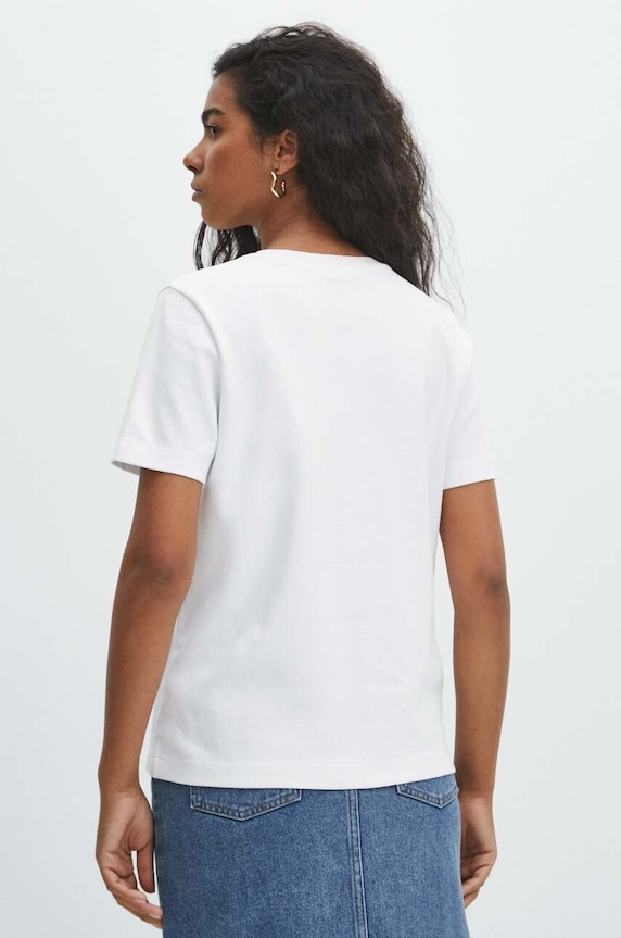Odzież T-shirt bawełniany damski interlock kolor biały RS24-TSD083 biały