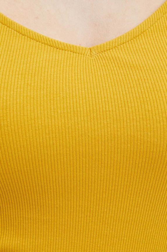 T-shirt bawełniany damski kolor żółty RS24-TSD0A1 żółty