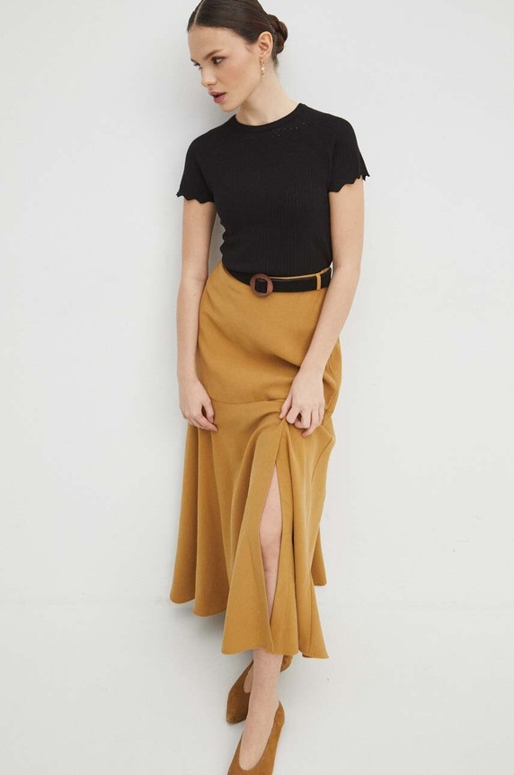 T-shirt damski sweterkowy kolor czarny RS24.TSD306 czarny RS24