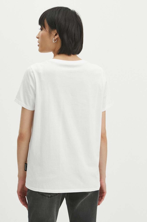 T-shirt bawełniany damski z kolekcji Jerzy Nowosielski x Medicine kolor biały biały RS24.TSD670