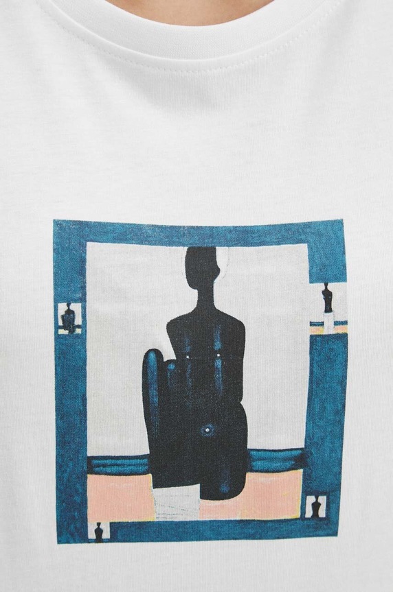 T-shirt bawełniany damski z kolekcji Jerzy Nowosielski x Medicine kolor biały RS24.TSD670