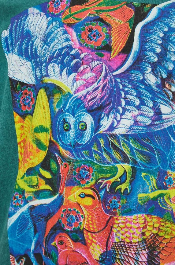 Bavlněné tričko dámské z kolekce Jane Tattersfield x Medicine zelená barva tyrkysová RS24-TSD863