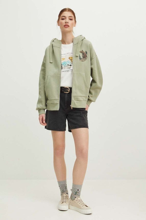 Odzież T-shirt bawełniany damski z kolekcji Tatrzański Park Narodowy x Medicine kolor beżowy RS24-TSDA54 beżowy