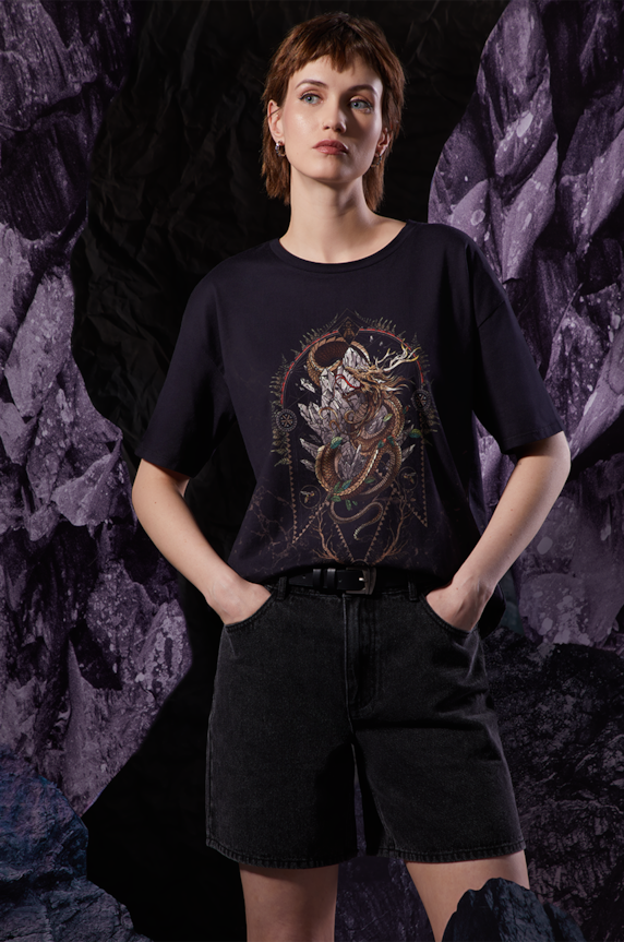 T-shirt bawełniany damski z kolekcji Tatra Legends kolor czarny bawełna czarny RS24-TSDA56